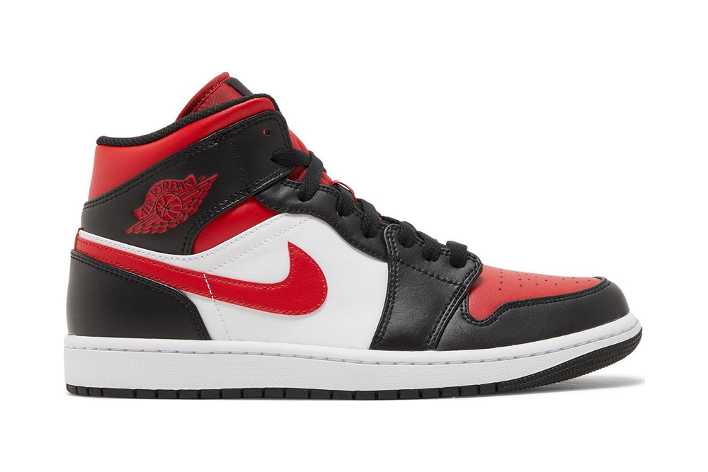 air jordan 1 mid ‘bred toe’ replica