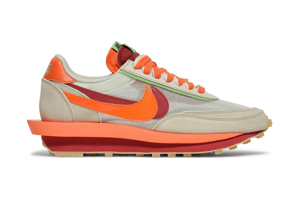 sacai x clot x nk ldwaffle ‘net orange blaze’ replica