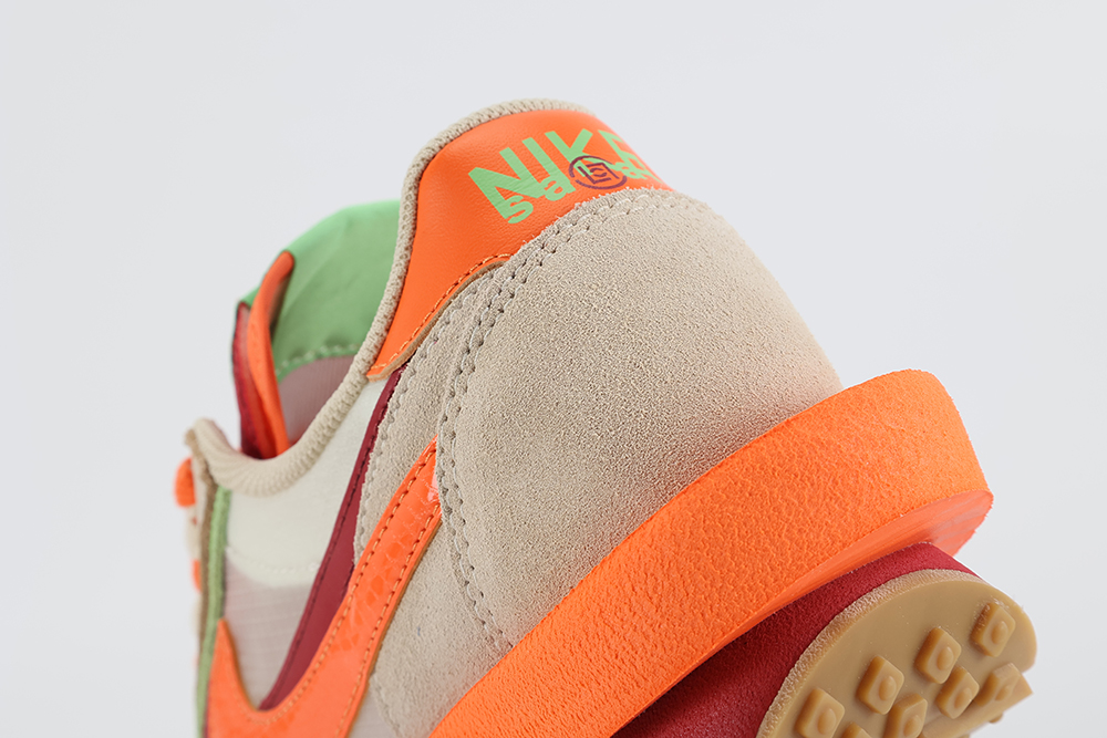 sacai x clot x nk ldwaffle ‘net orange blaze’ replica