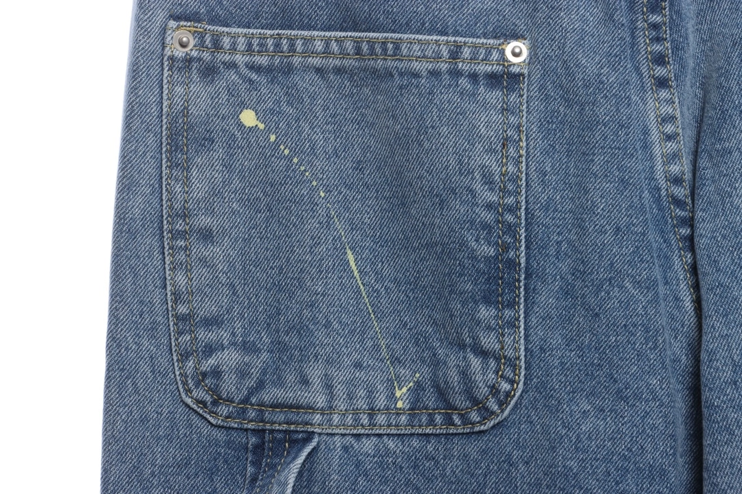 ink splicing collision denim pants