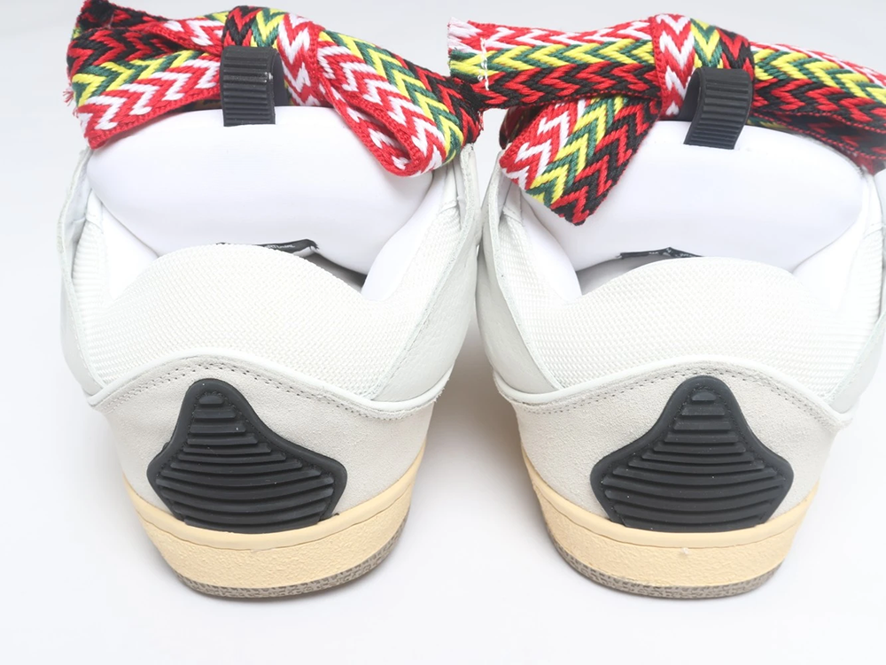 lanvin curb leather and glitter sneakers ‘white’ reps