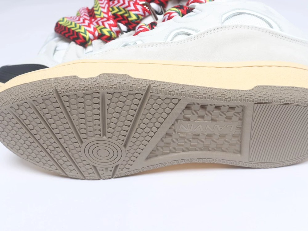 lanvin curb leather and glitter sneakers ‘white’ reps