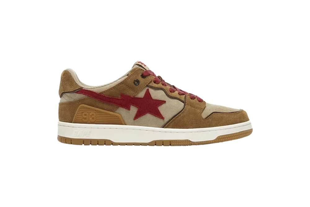 bape sk8 sta low ‘wheat red’ replica
