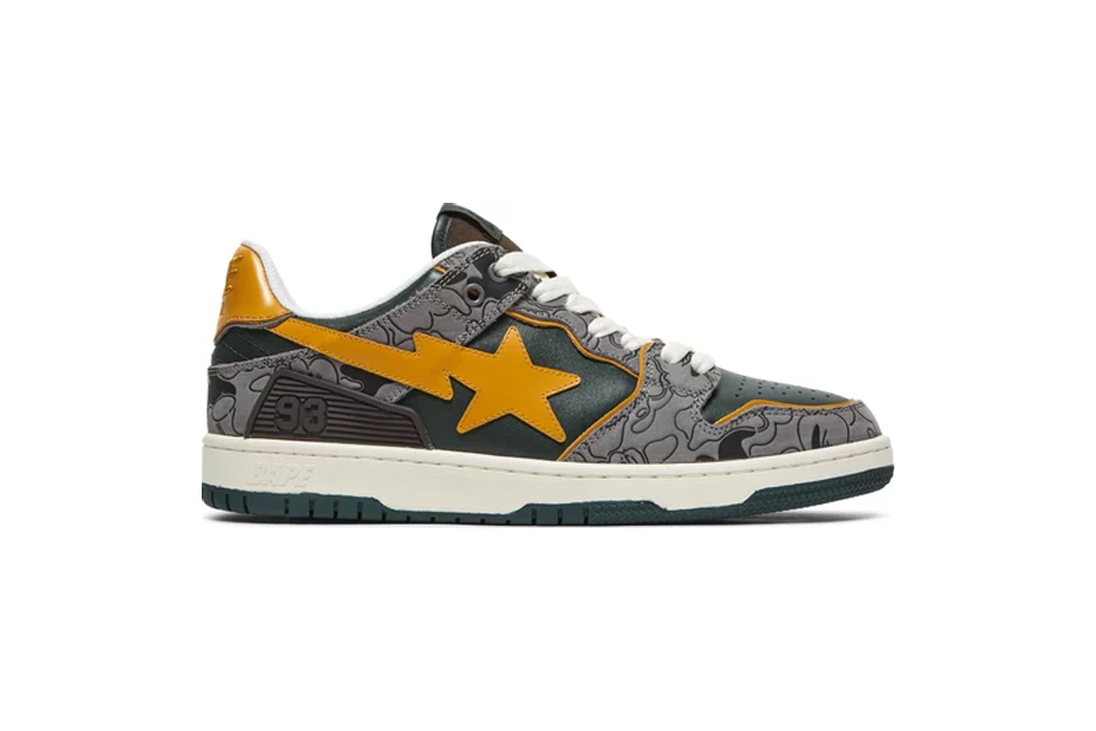 bape sk8 sta low ‘green camo’ replica