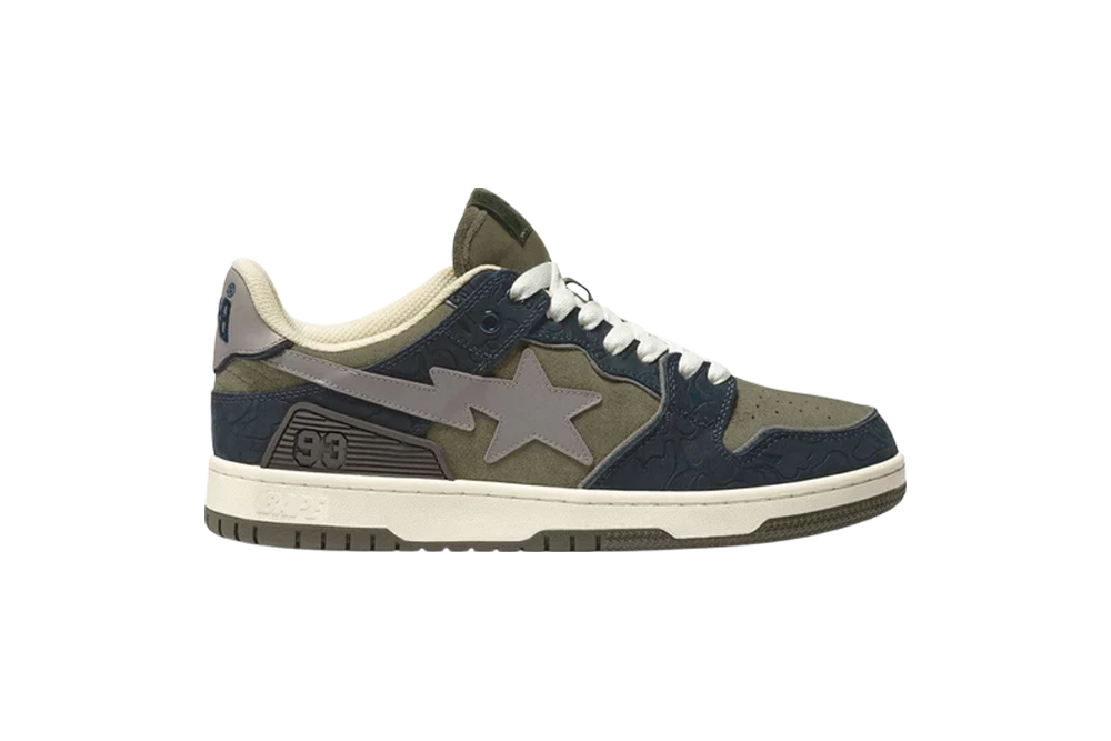 bape sk8 sta ‘army green dark blue’ replica