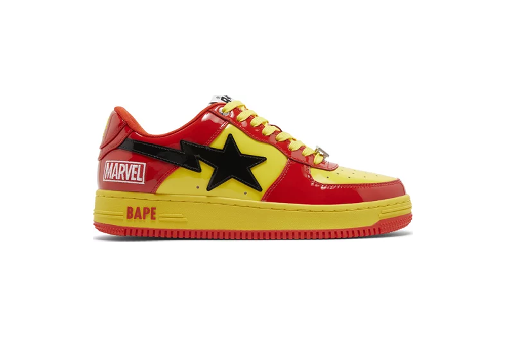 marvel x bapesta ‘iron man’ replica