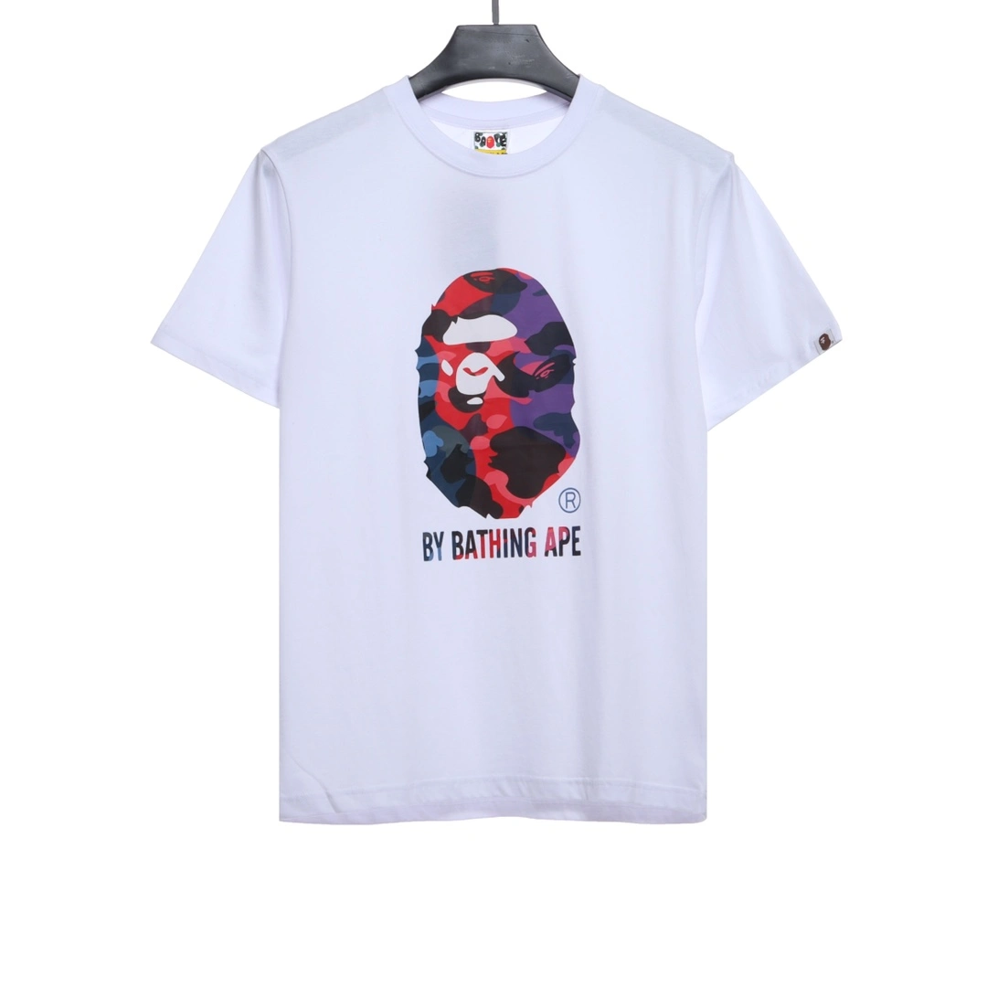 multi-color block camouflage short sleeve