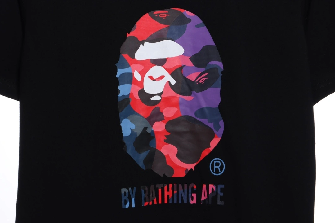 multi-color block camouflage short sleeve