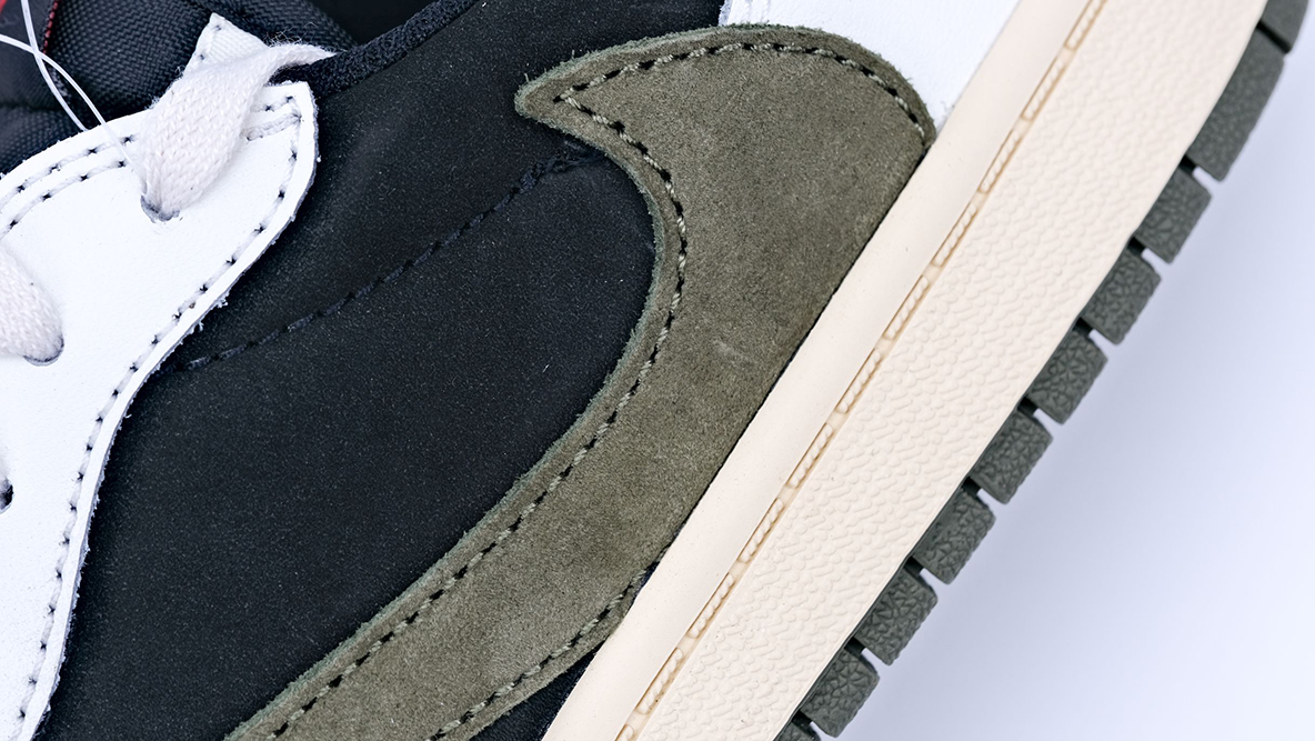 travis scott x air jordan 1 low og ps ‘olive’ (child) replica