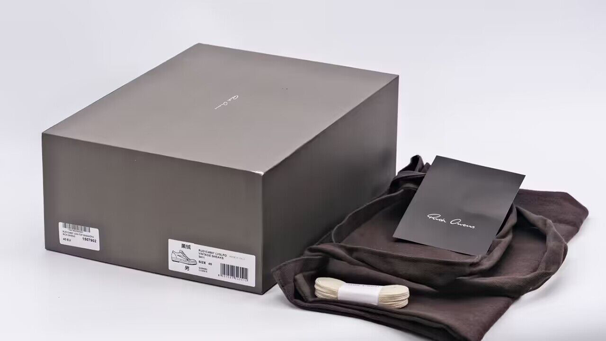 rick owens luxor vintage low ‘milk black’ replica