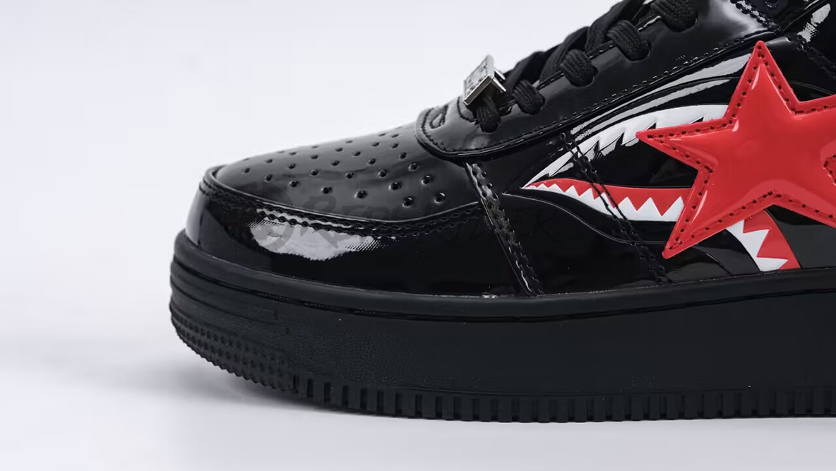bapesta low m1 ‘shark F**e-black red’ replica