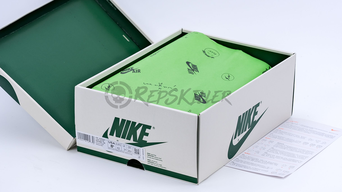travis scott x air jordan 1 low custom green replica