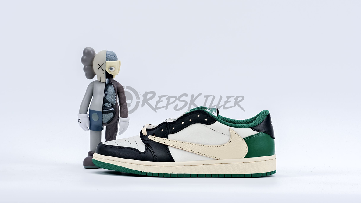 travis scott x air jordan 1 low custom green replica