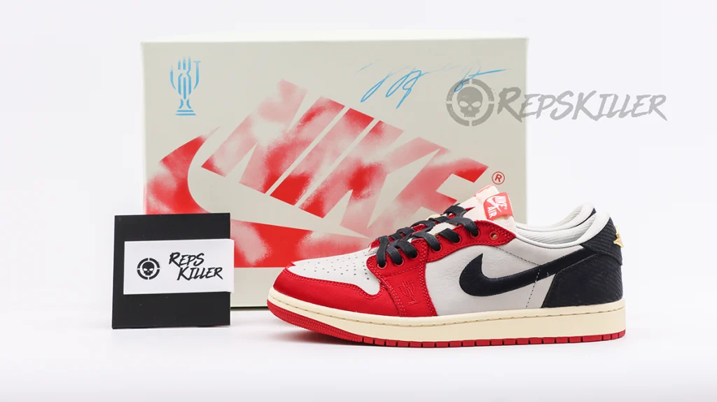 trophy room x air jordan 1 retro low og sp “rookie card – away” replica