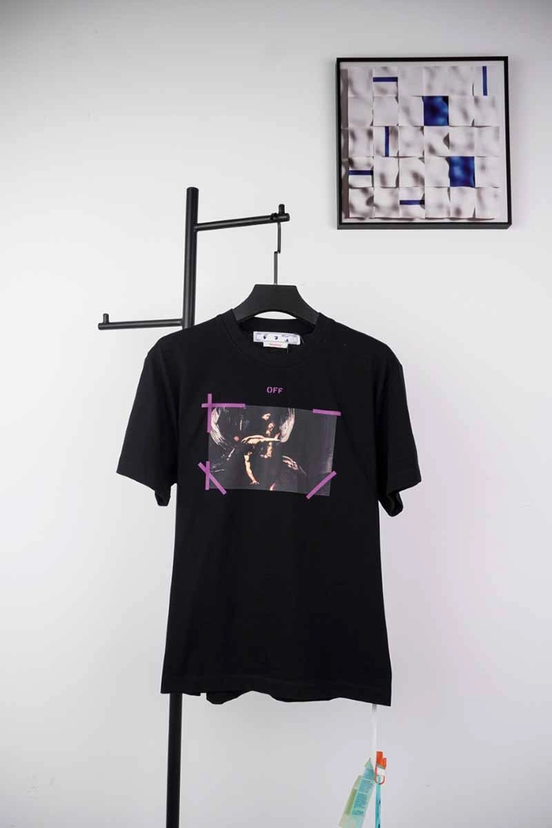 off-white angel purple arrow print t-shirt
