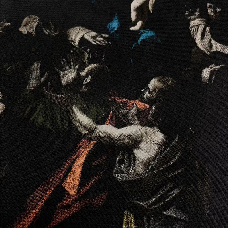 off-white caravaggio mary faded print t-shirt