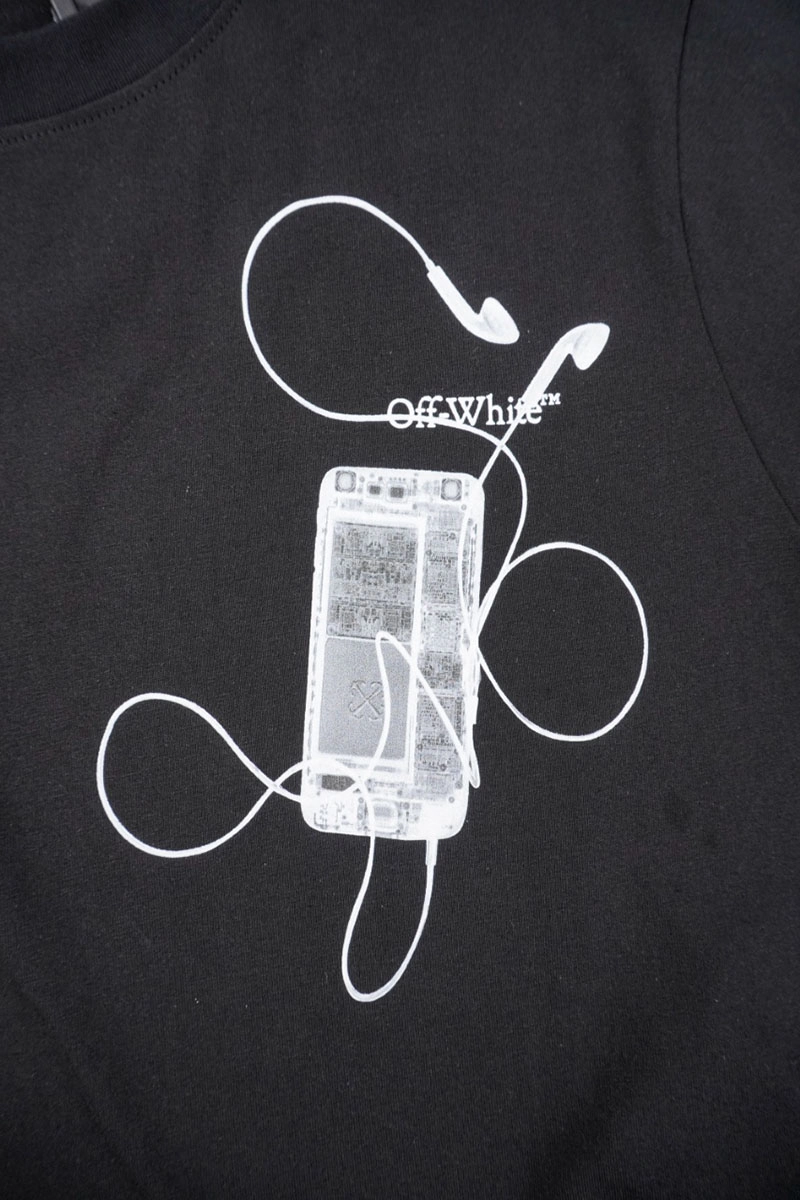off-white digital headphones arrow print t-shirt