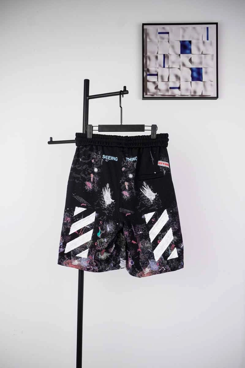 off-white starry sky fireworks print shorts