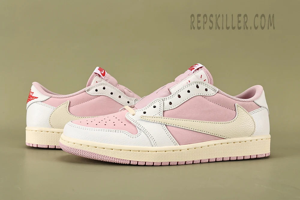 travis scott air jordan 1 low “white pink” reps
