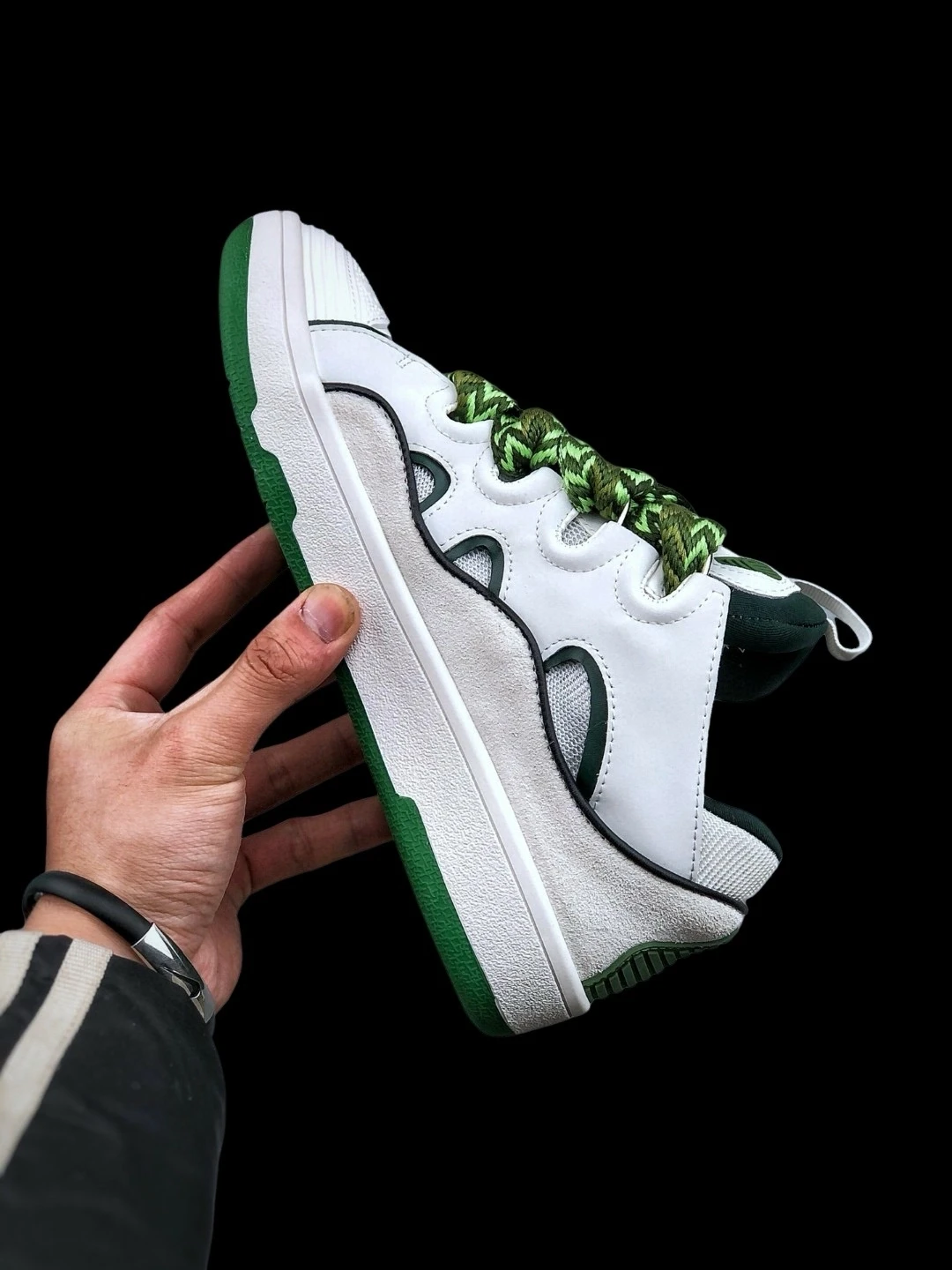 lanvin curb ‘white khaki’ sneakers latest version